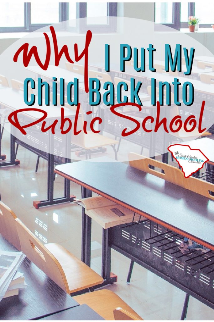 I Put My Child Back Into Public School